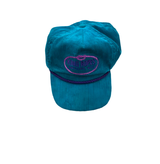 VINTAGE BLUE AND PINK CORDUROY HAT